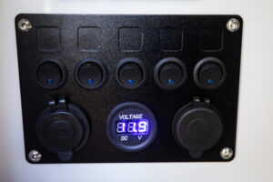 Switch panel with USB outlets.