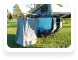 Fold-out shower awning